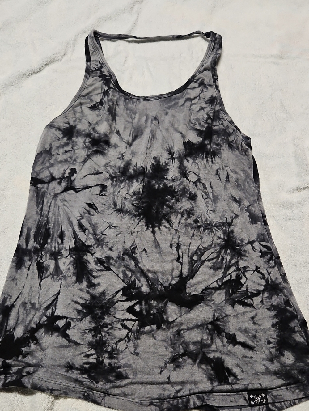 Tie-Dye Black & Gray Women's Tank Top